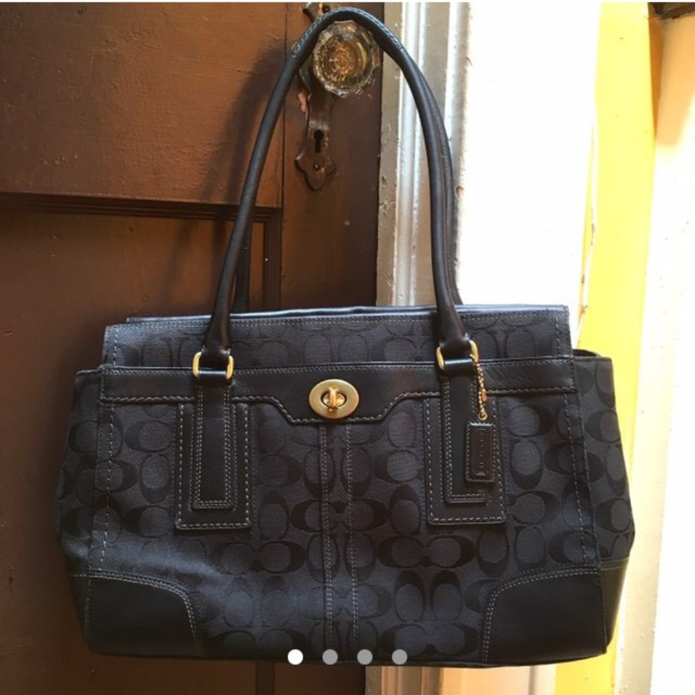 Coach Signature 11063 Black Carry-All Satchel 🖤
